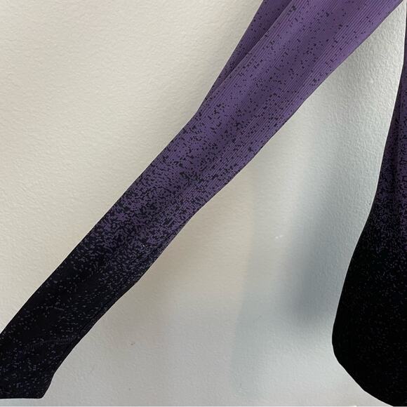 Athleta Purple Black Ombre Ribbed Knit Turtleneck Sweater Medium - Picture 4 of 8